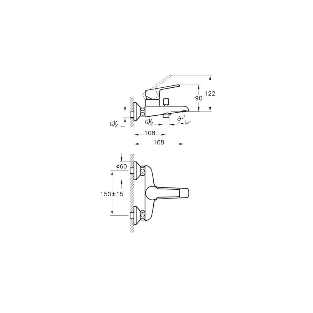 Смеситель для ванны Vitra Axe S (A41070EXP) хром
