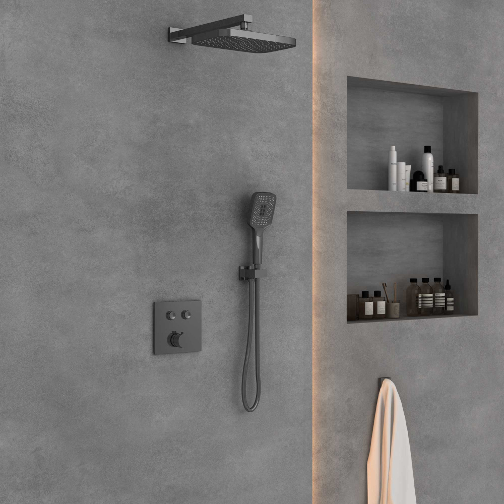 Фото Душевой комплект Vincea (VSFW-4211GM) вороненая сталь