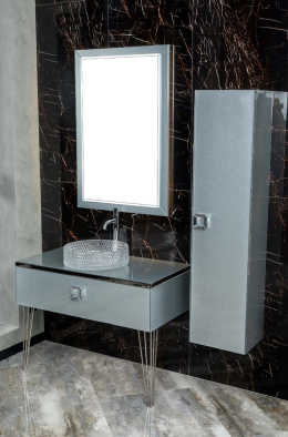 Фото Armadi Art Lucido 853-100-SL Столешница стекло 100см прямая Серебро Lucido