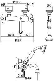 Фото Смеситель для ванны 1800118V0br Timor GATTONI