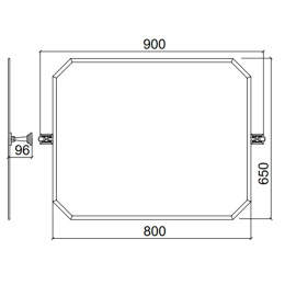Зеркало Sbordoni Diamante DN113ANI 90 x 65 cм, никель