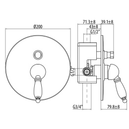 Смеситель для ванны 2734/27V0.CHbr Orta GATTONI