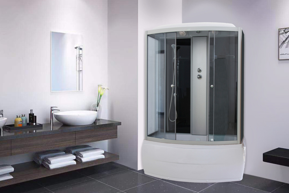 Фото Душевая кабина 150x75x215 Parly (CNE150) черный, Без гидромассажа, ABS-пластик, Поддон высокий