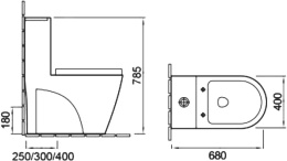 Унитаз напольный SantiLine (SL-5012)
