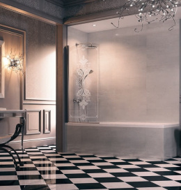 Шторка для ванны Huppe Design victorian DV1401 распашная, крепление слева