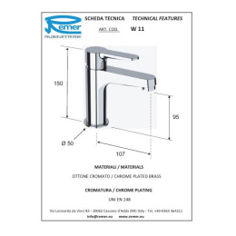 Смеситель Remer для раковины RR W11