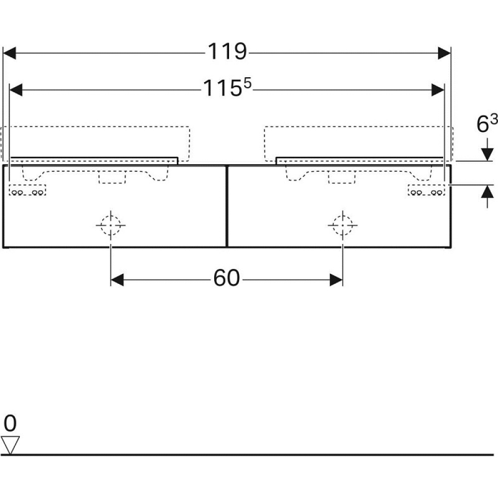 Geberit iCon 840320000 Тумба для раковины, с ящиками выдвижными