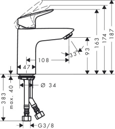 Смеситель для раковины Hansgrohe Logis (71106000)