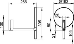 Косметическое зеркало Keuco Plan 17649170002 алюминий