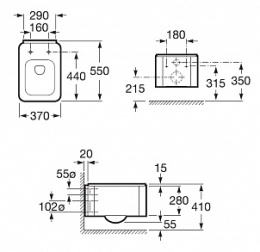 Подвесные унитазы Чаша подвесного унитаза Roca Element (346577000) белый
