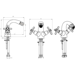 Фото Смеситель для биде Boheme Flora (296-FL) золото