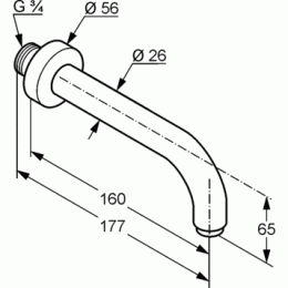 Фото Излив для ванны Kludi Bozz (3850505)