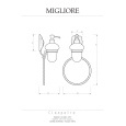 Migliore CLEOPATRA 16683 Дозатор жидкого мыла настенный с кольцом, золото