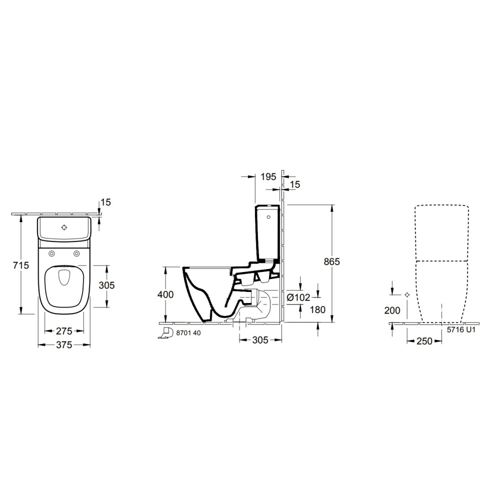 Villeroy Boch ANTHEUS 5616R0R2 Унитаз компакт напольный (цвет яркий белый)
