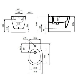 Биде Ideal Standard Connect E772201, подвесное