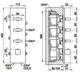 Внешняя часть для термостатического смесителя Gessi Private Welness Minimali (43026#031) хром