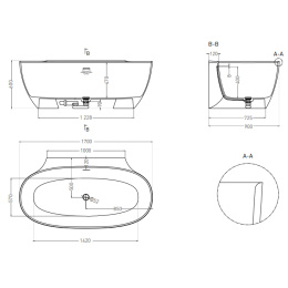 Фото Ванна пристенная 170,7х90,5 Salini Alda Wall (101915G) Белый