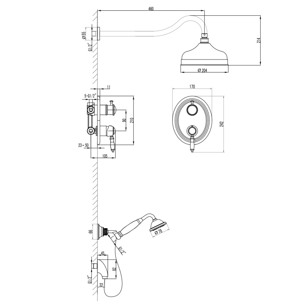 Фото Душевая система Lemark Villa (LM4829C) хром