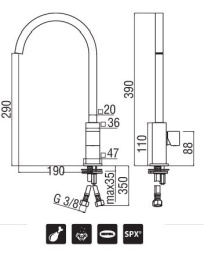 NOBILI Tower TW00113CR Смеситель для кухни (хром)