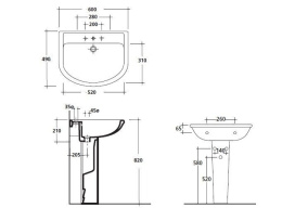 Подвесная раковина Galassia Aster (8701)