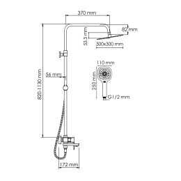 Фото WasserKRAFT A177.118.065.010.CH Душевая система со смесителем
