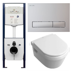 Инсталляция Am.Pm с унитазом Villeroy&Boch Omnia Architectura 5684 H101, сиденье микролифт клавиша б