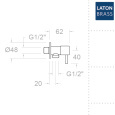 Кран угловой 1/2 RamonSoler Wc 3797 Хром