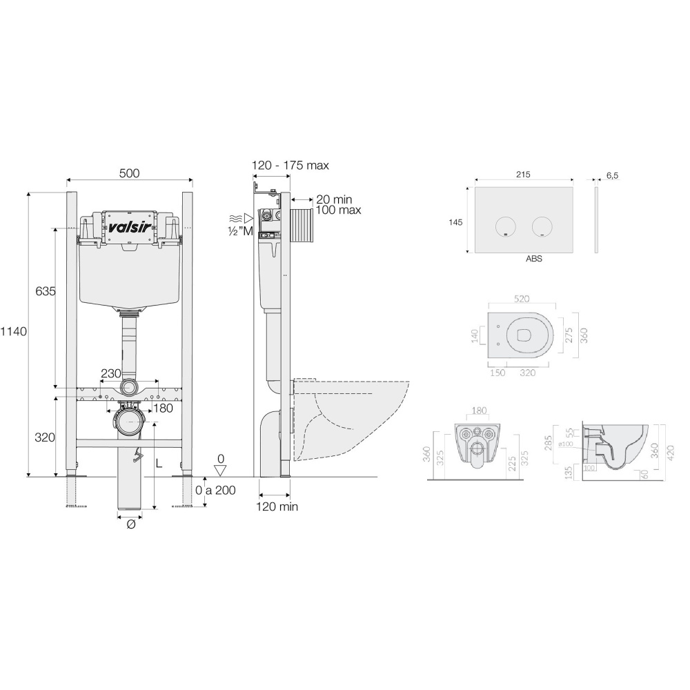 KIT VSCR 7334GM Slim P4 Комплект инсталляции 4 в 1, WINNER S BLOCK VS0853202, унитаз DREAM 7334GM, к