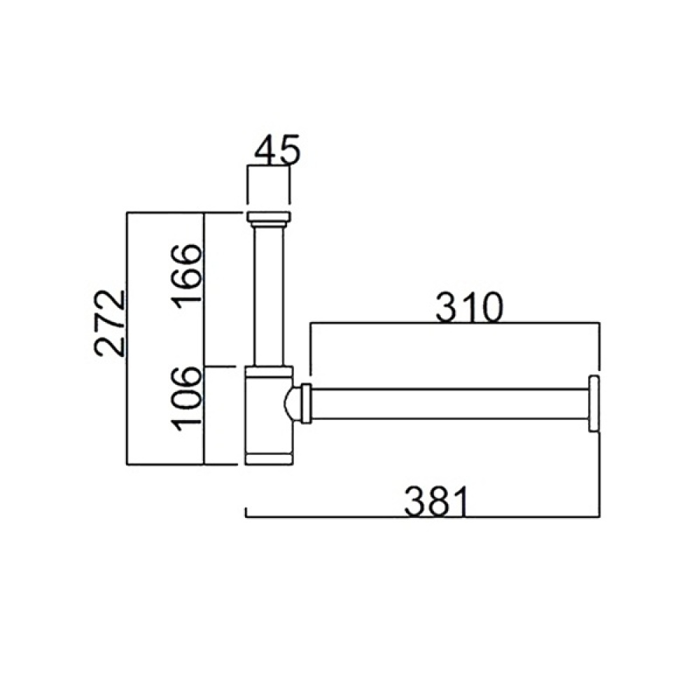 Фото Ceramica CIELO SIFN - Сифон для раковины (Чёрный матовый)