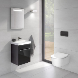 Villeroy Boch Avento A88700B3 Тумба под раковину 430х352 мм петли левые (чёрное стекло)