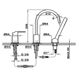 Teka Cuadro 3815202 Смеситель на борт ванны