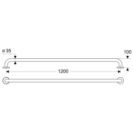 Фото Поручень опорный прямой 120 см Ideal Standard CONTOUR S6461AC