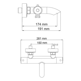 Смеситель для ванны с термостатом WasserKRAFT Berkel 4811 хром