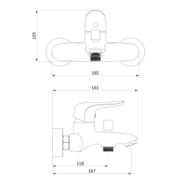 RedBlu by Damixa 391000000 Palace Evo Bronze, смеситель для ванны/душа