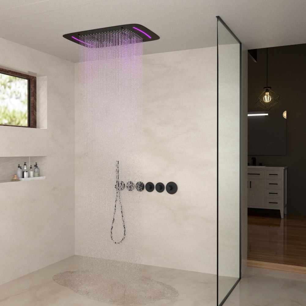 Фото Душевая система встроенная с термостатом Timo Saona SX-2319/03SM черный