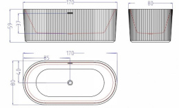 Акриловая ванна 170x80 Esbano (ESVATORTB)