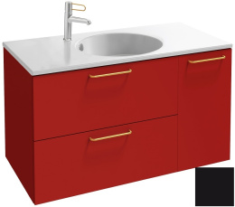 Тумба под раковину Jacob Delafon Odeon Rive Gauche 90 см, EB2543-RX-M61, цвет чёрный матовый, ручки 