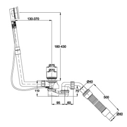 Слив-перелив для ванн Bette Silhouette B601-901 CR (для нестандартных ванн)