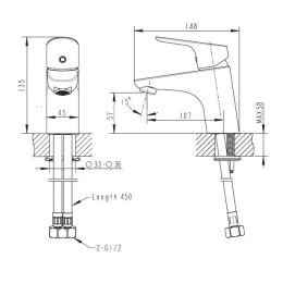 Смеситель для умывальника Bravat Drop (F14898BM-1)