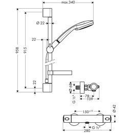 Душевой набор Hansgrohe Croma 100 (27085000) хром