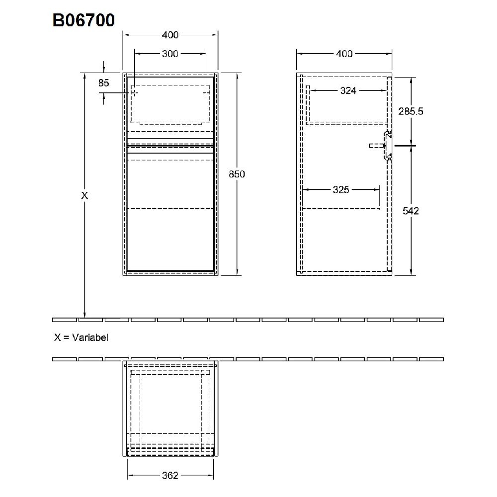 Фото Villeroy Boch ANTHEUS B06701PW Шкаф для ванной (цвет черный ясень)