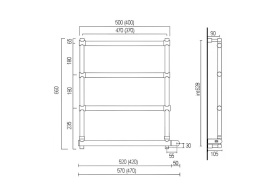 Электрические полотенцесушители Полотенцесушитель электрический MARGAROLI SOLE AS0542BB03CR