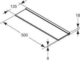 Стеклянная полочка T7248AA Ideal Standard Step, 50 см