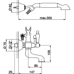 Смеситель для ванны Cisal Arcana Toscana TS00012021, хром