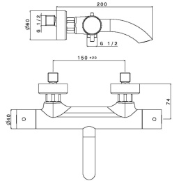 Фото Смеситель Teka Pacific 7710110200 Термостат для ванны