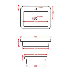 Раковина встраиваемая 60 5 см ArtCeram Fuori Scala (TFL034 05 00 bi matt *1) белый матовый