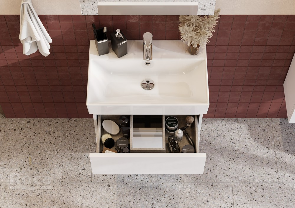Фото Тумба под раковину Roca Oleta (A857639806) белый глянцевый