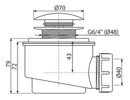 Фото Сифон для душевого поддонa click/clack Alcaplast A465BLACK d50, черный-мат