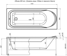 Акриловая ванна 170x70 Aquanet (00239757), прямоугольная