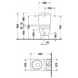 Бачок для унитаза Duravit 2nd Floor 0876100005, белый